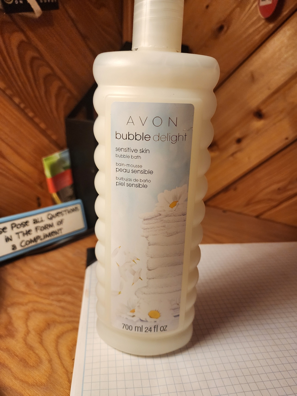 Avon Bubble Delight Sensitive Skin Bubble Bath - White Bottle